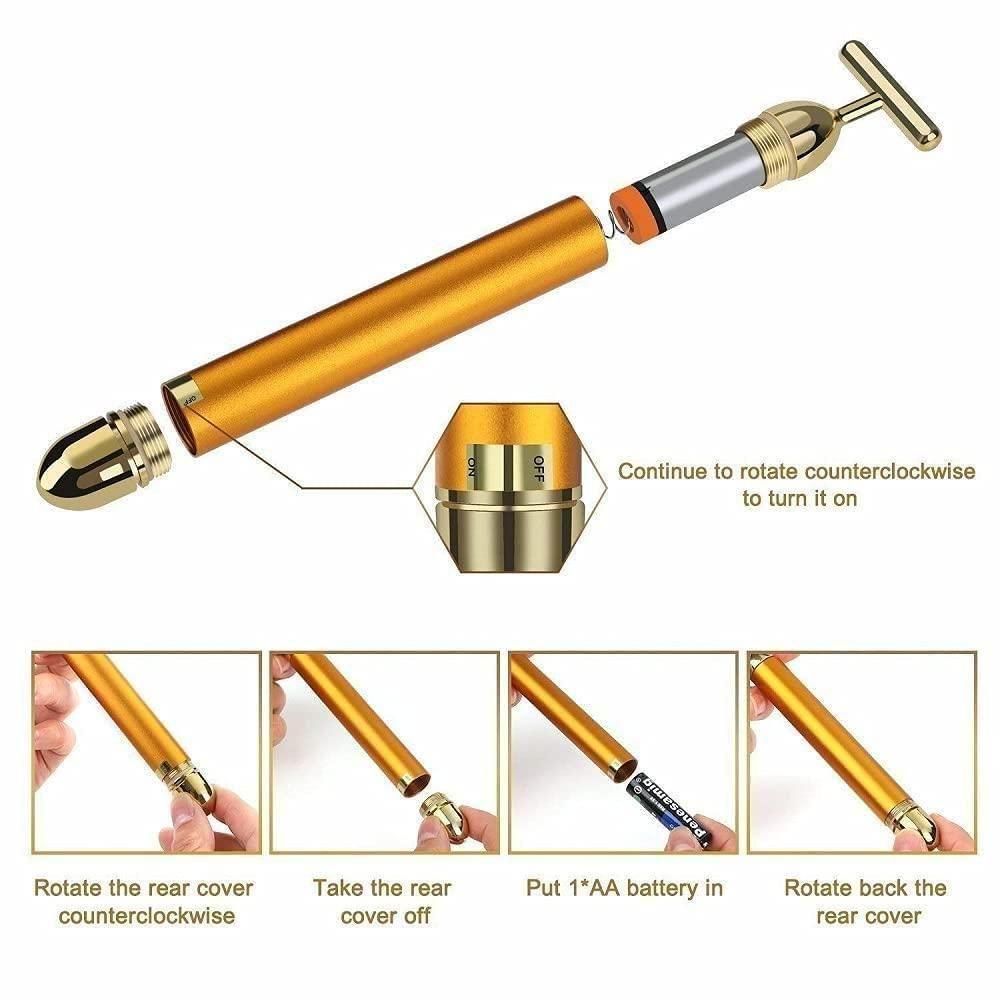 24K Gold Electric Face Roller